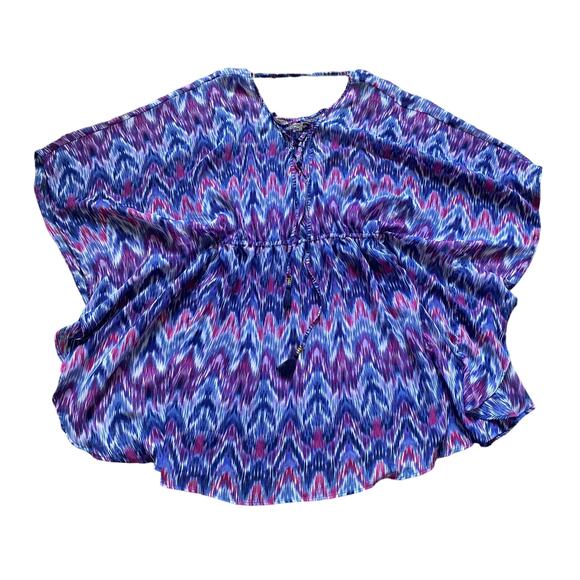 Tommy Bahama Ikat Mirage Lace-Front Tunic Swim Coverup - Picture 2 of 12